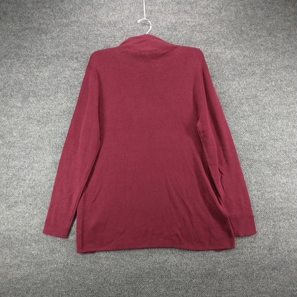 J. Jill Women's Pullover Knit Sweater Red Burgundy Medium Long Sleeve Mock Neck - Picture 6 of 13